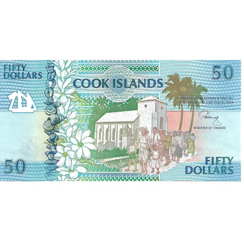1992 - Islas Cook P10a billete de 50 Dólares S/C
