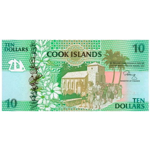 1992 - Cook Islands P8 10 Dollars  banknote