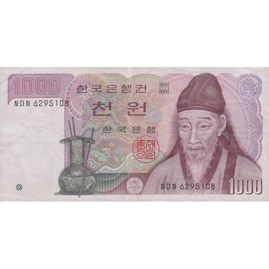 1982 - South_Korea PIC 47 1000 Won banknote 1982 - South_Korea PIC 47 1000 Won banknote
