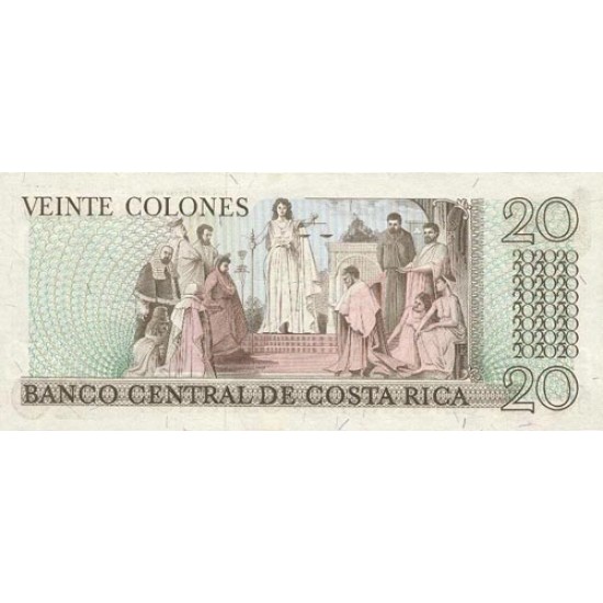 1978 - Costa Rica P238c 20 Colones banknote 1978 - Costa Rica P238c 20 Colones banknote