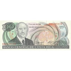 1992 - Costa Rica P258 100 Colones banknote