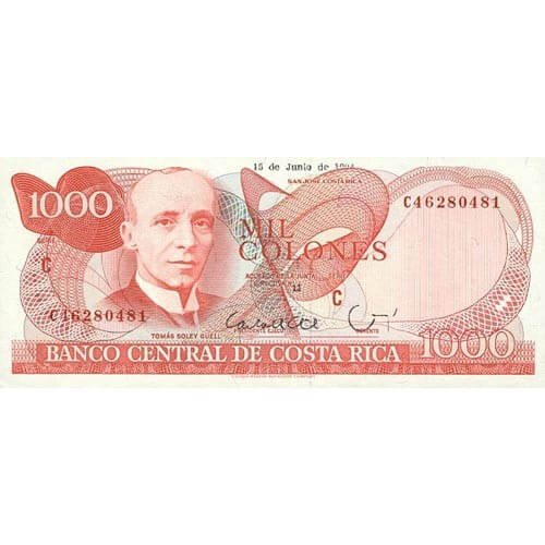 1994 - Costa Rica P259b billete de 1.000 Colones