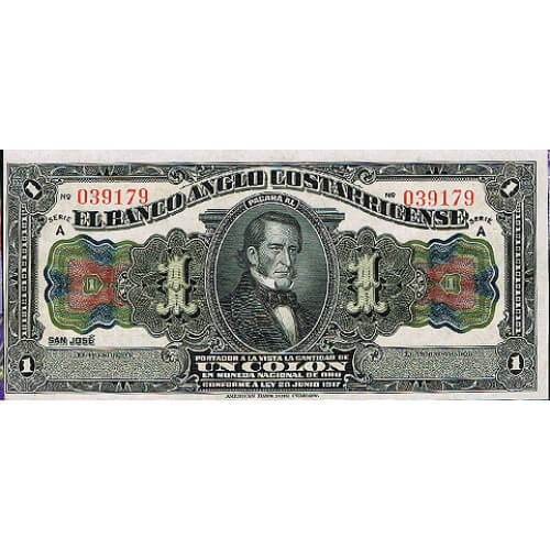 1917 - Costa Rica PIC S121 1 Colon banknote