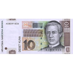 2001 -  Croacia Pic 38a  billete de 10  Kuna