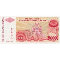 1993 -  Croacia Pic R21 billete de 50.000  Dinara