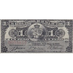 1896  - Cuba P47 1 Peso banknote (VF) banknote