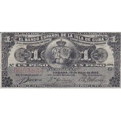 1896 - Cuba P47 Billete de 1 Peso