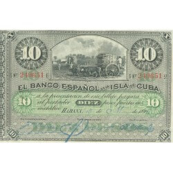 1896 - Cuba Pic 49c billete de 10 Pesos