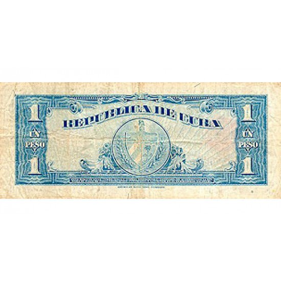 1949 - Cuba P77a 1 Peso (VF) banknote 1949 - Cuba P77a 1 Peso (VF) banknote