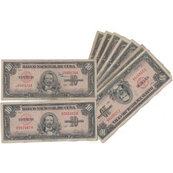 1949 - Cuba P79a 10 Pesos  banknote F