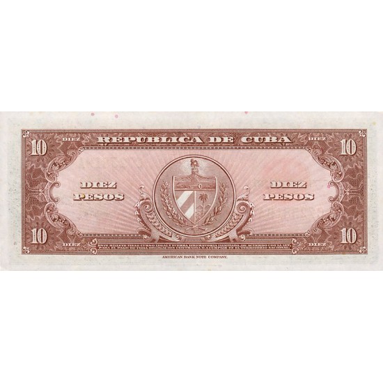 1960 - Cuba P79b 10 Pesos banknote 1960 - Cuba P79b 10 Pesos banknote
