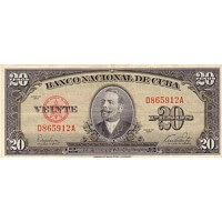 1949 - Cuba P80a 20 Pesos banknote