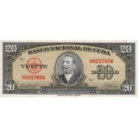 1958 - Cuba P80b 20 Pesos banknote UNC-