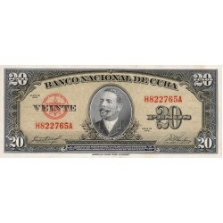 1958 - Cuba P80b 20 Pesos banknote