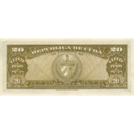 1960 - Cuba P80c 20 Pesos ( With "Che" signature ) 1960 - Cuba P80c 20 Pesos ( With "Che" signature )