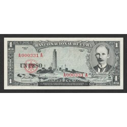 1956 - Cuba P87a billete de 1 Peso