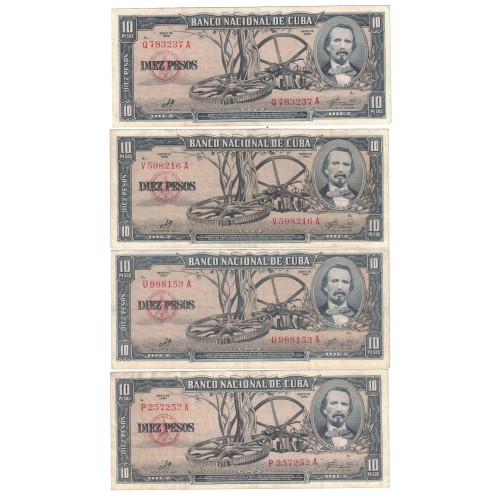 1960 - Cuba P88c  billete de 10 Pesos (Firma del Che) EBC