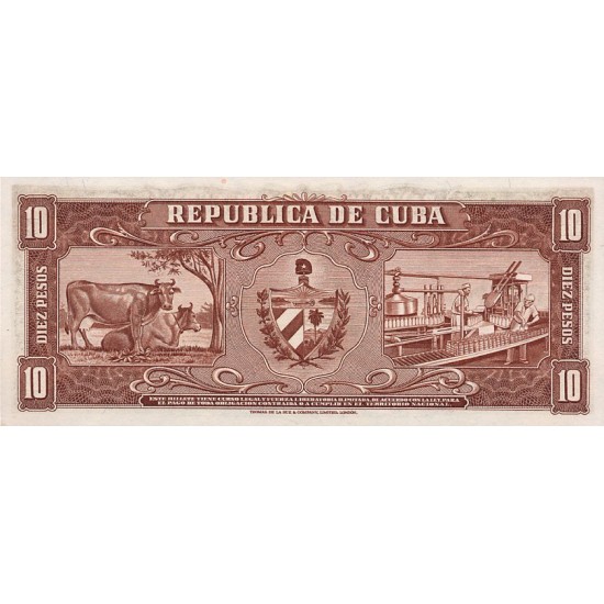 1960 - Cuba P88c 10 Pesos ( With Che Guevara signature ) 1960 - Cuba P88c 10 Pesos ( With Che Guevara signature )
