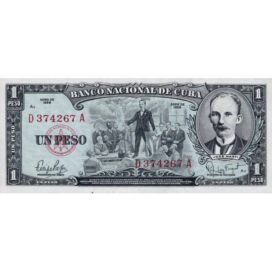 1959 - Cuba P90 1 Peso banknote 1959 - Cuba P90 1 Peso banknote