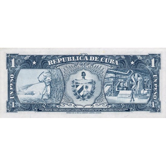 1959 - Cuba P90 1 Peso banknote 1959 - Cuba P90 1 Peso banknote