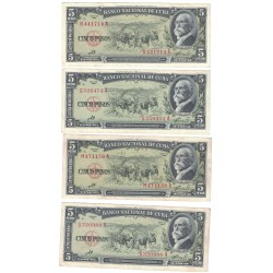 1960 - Cuba billete de 5 pesos pick 91c (Firma del Che) EBC