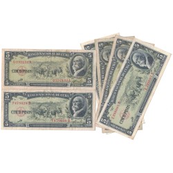 1960 - Cuba pick 91c 5 Pesos Banknote (Che Guevara signature) VF