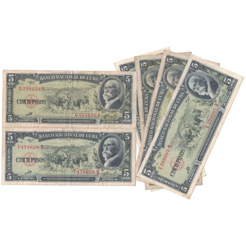 1960 - Cuba billete de 5 pesos pick 91c (Firma del Che) MBC