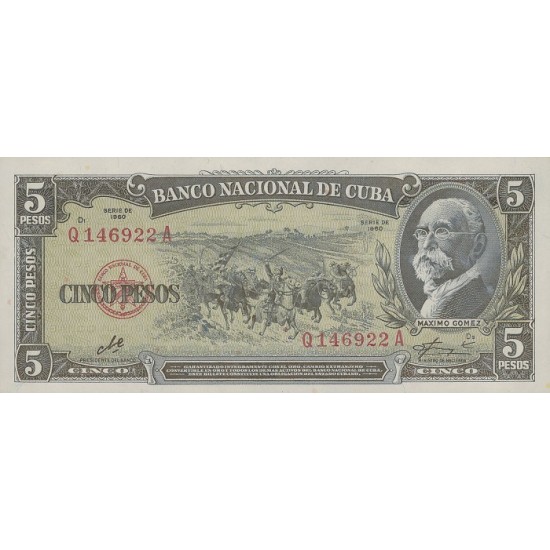 1960 Cuba pick 91c 5 Pesos Banknote (Che Guevara signature) 1960 Cuba pick 91c 5 Pesos Banknote (Che Guevara signature)