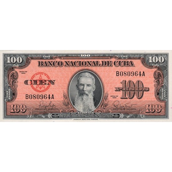 1959 - Cuba P93 100 Pesos banknote 1959 - Cuba P93 100 Pesos banknote
