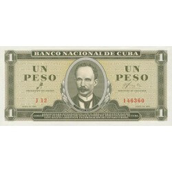1965 - Cuba P94c 1 Peso  banknote