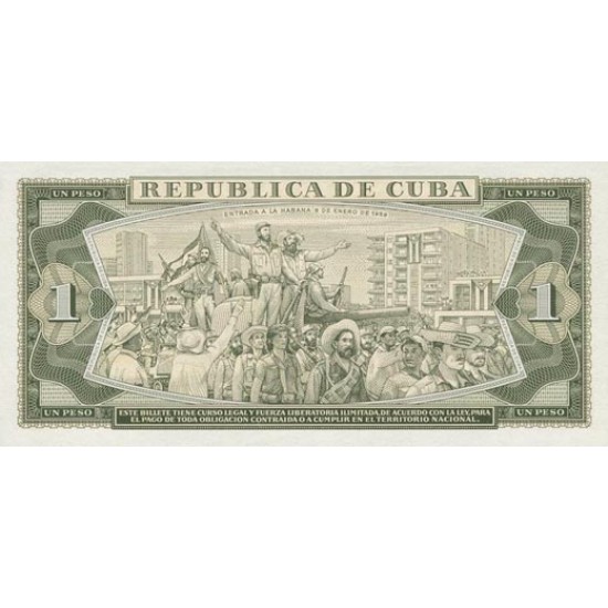 1964 - Cuba P94b 1 Peso banknote 1964 - Cuba P94b 1 Peso banknote