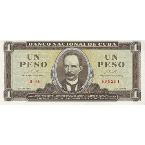 1966 - Cuba P100 1 Peso banknote