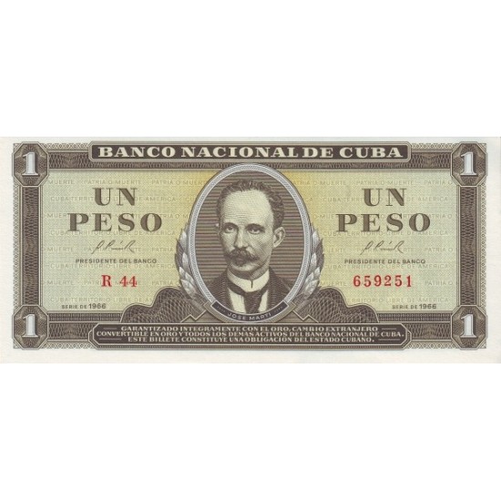 1966 - Cuba P100 1 Peso banknote 1966 - Cuba P100 1 Peso banknote