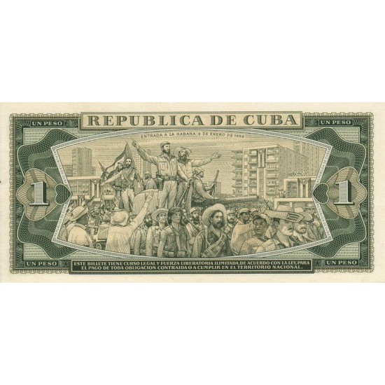 1967 - Cuba P102a 1 Peso banknote 1967 - Cuba P102a 1 Peso banknote