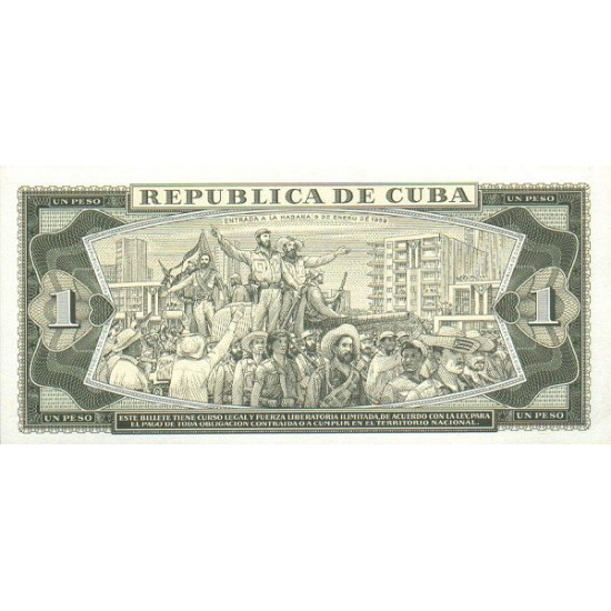1986 - Cuba P102c 1 Peso banknote 1986 - Cuba P102c 1 Peso banknote