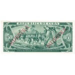 1987 - Cuba P103c cs 5 Pesos  (Muestra)  banknote