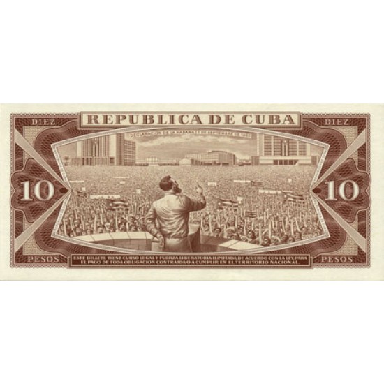 1987 - Cuba P104c 10 Pesos banknote 1987 - Cuba P104c 10 Pesos banknote