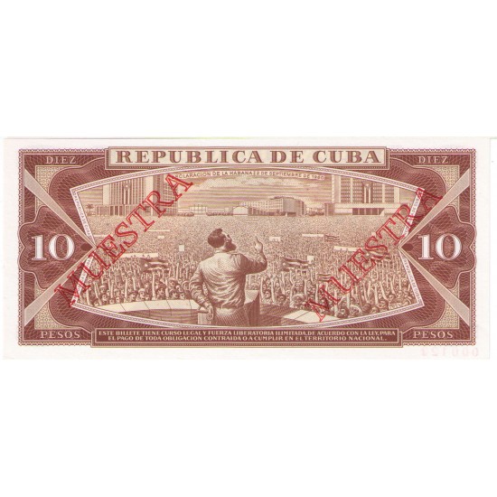 1987 - Cuba Pic 104c 3 Pesos (Muestra) banknote 1987 - Cuba Pic 104c 3 Pesos (Muestra) banknote