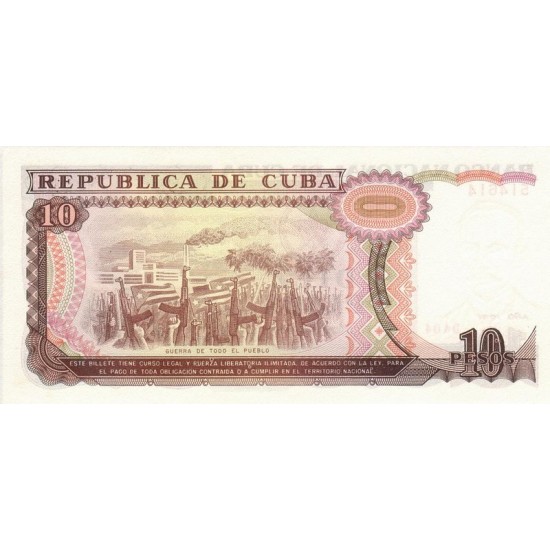 1991 - Cuba P109 10 Pesos banknote 1991 - Cuba P109 10 Pesos banknote