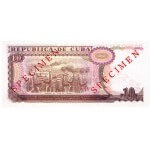 1991 - Cuba P109s 10 Pesos Specimen  banknote
