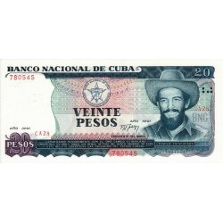 1991 - Cuba P110a billete de 20 Pesos