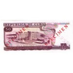 1990 - Cuba P111s 50 Pesos banknote Specimen