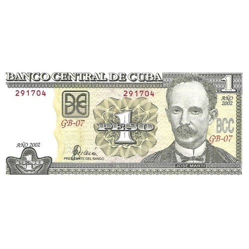 2002 - Cuba P121b billete de 1 Peso S/C