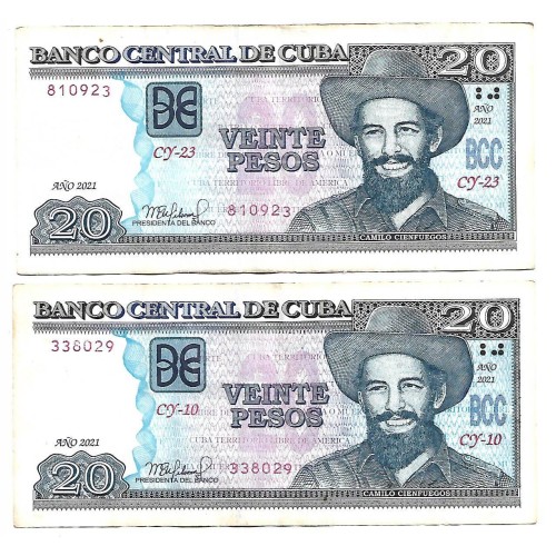 2021 - Cuba P122 20 Pesos banknote VF