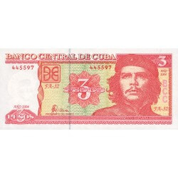 2004 - Cuba P127a 3 Pesos  banknote