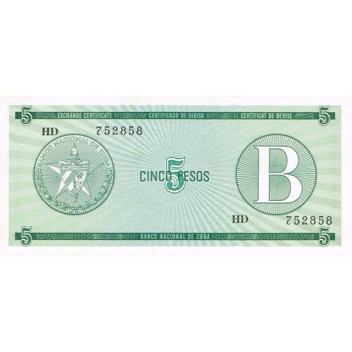 1985 - Cuba P-FX7 B billete de 5 Pesos