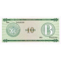 1985 - Cuba P-FX8 10 Pesos banknote