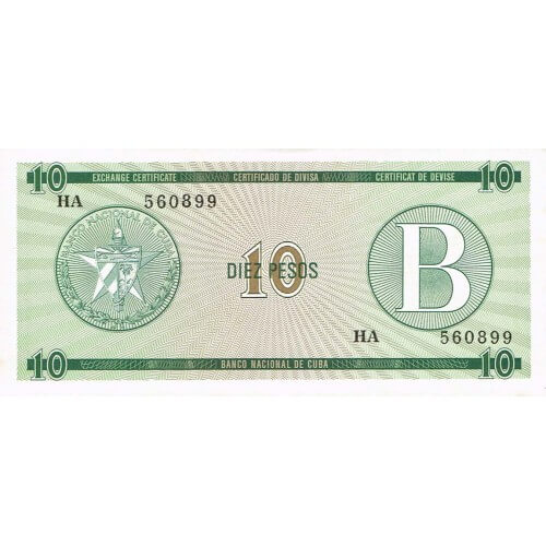 1985 - Cuba P-FX8 B billete de 10 Pesos