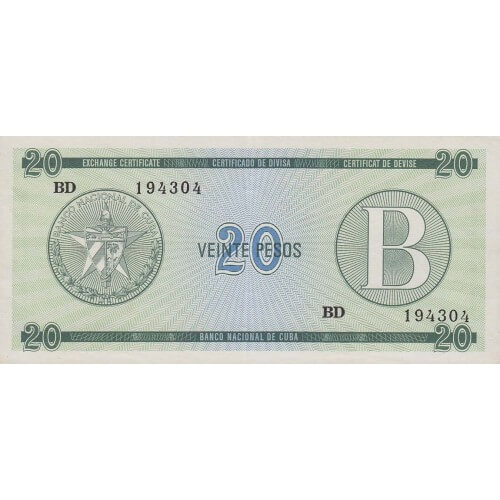 1985 - Cuba P-FX9 B billete de 20 Pesos
