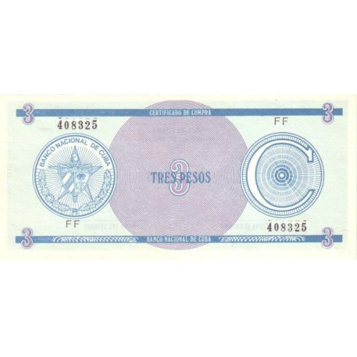1985 - Cuba P-FX12 3 Pesos banknote